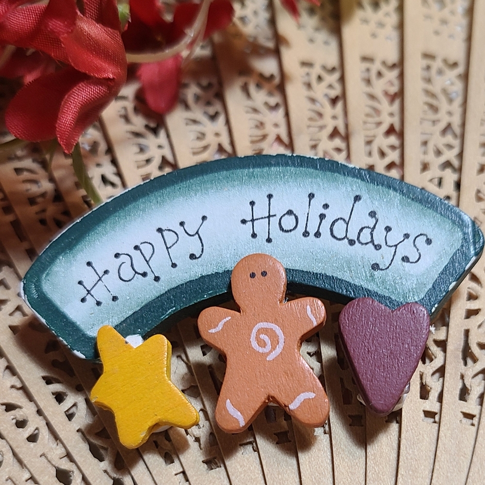 Vintage Pin for sale Happy Holidays ♡♡♡♡